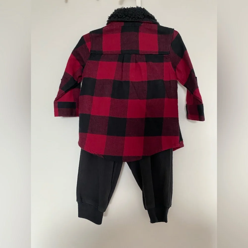 Cozy Carter’s 6M Plaid Flannel Shacket & Pants Set